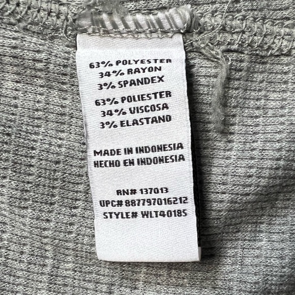 Wildfox : grey Haley brushed long sleeve V neck thermal - Picture 10 of 13